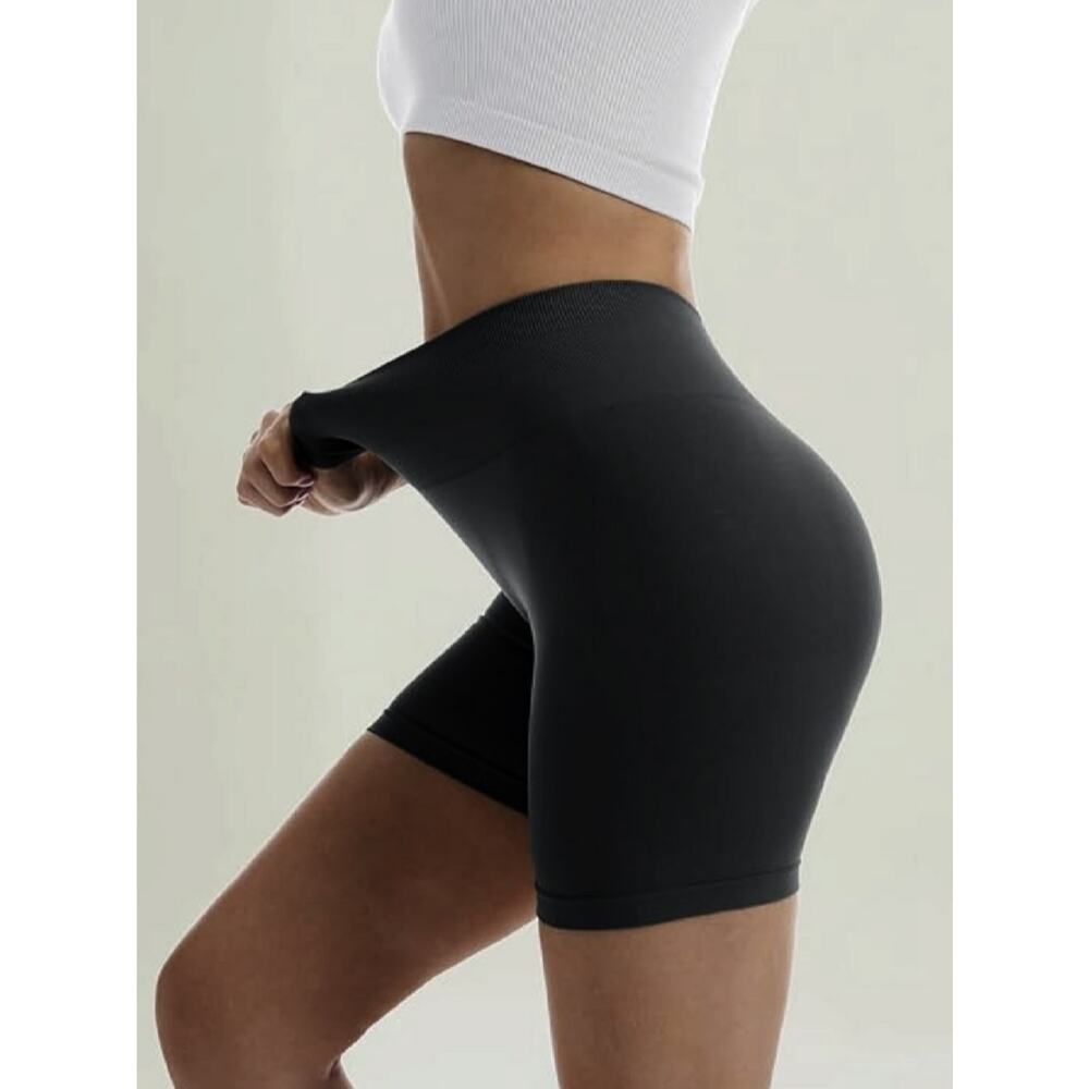 Women's Workout Shorts High Waist Scrunch Butt Gym Booty Shorts - Picture 3 of 4